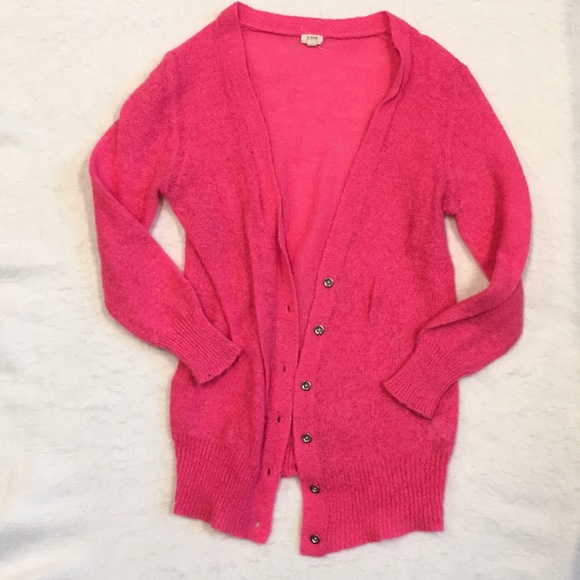 womens hot pink cardigan sweater